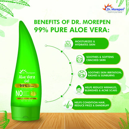 Dr. Morepen 99% Pure Aloe Vera Gel for Glowing Skin & Healthy Hair - PUSHMYCART