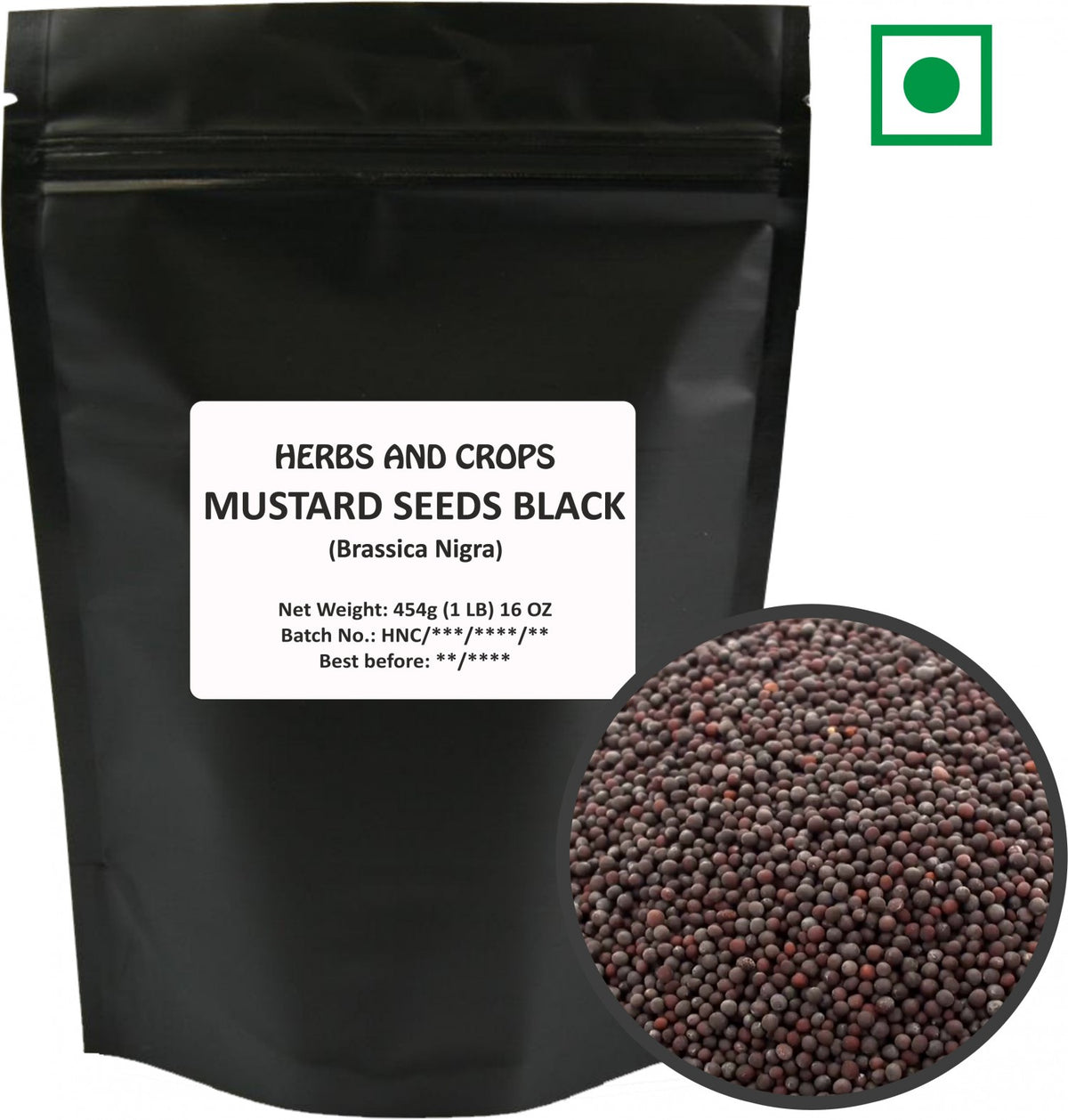 Herbs And Corps Mustard Seeds Black 454g