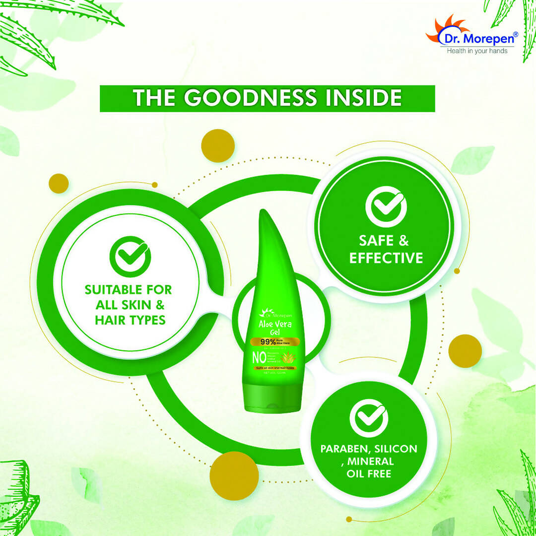 Dr. Morepen 99% Pure Aloe Vera Gel for Glowing Skin & Healthy Hair - PUSHMYCART