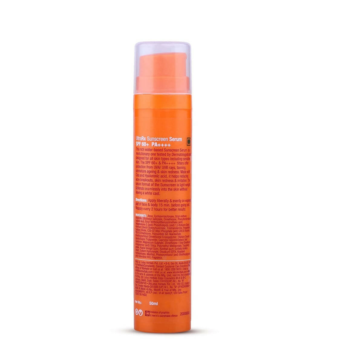 Lotus Herbals Safesun UltraRX Sunscreen Serum SPF 60 PA++++ - PUSHMYCART