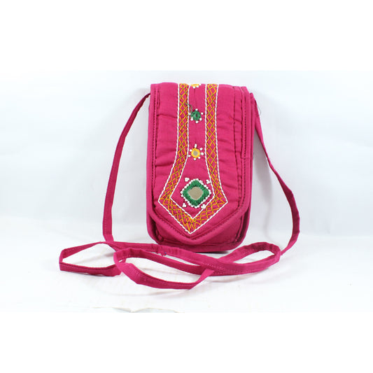 pink Color Mirror Work Phone pouch