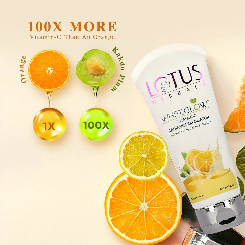Lotus Herbals WhiteGlow Vitamin-C Radiance Exfoliator - PUSHMYCART