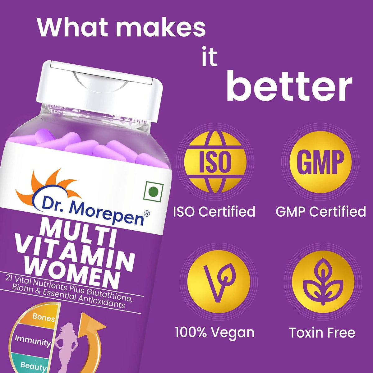 Dr. Morepen Biotin+ Advanced Tablets and Multivitamin Women Tablets Combo - PUSHMYCART