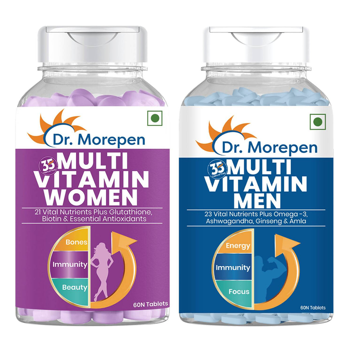 Dr. Morepen Multivitamin Men Tablets and Multivitamin Women Tablets Combo