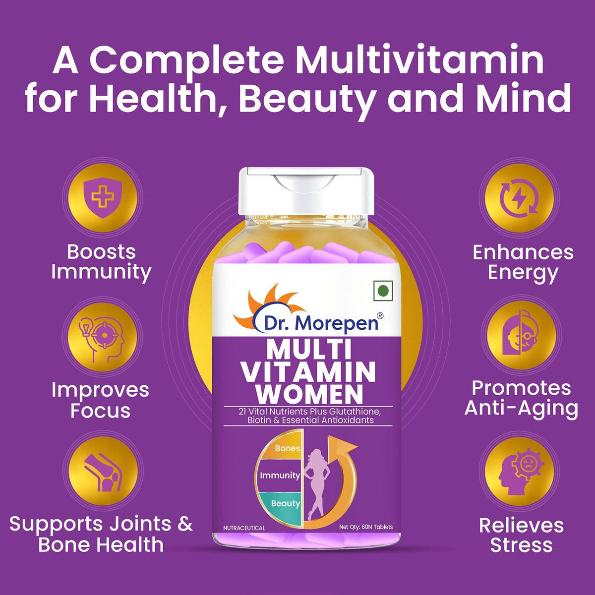 Dr. Morepen Multivitamin Men Tablets and Multivitamin Women Tablets Combo - PUSHMYCART