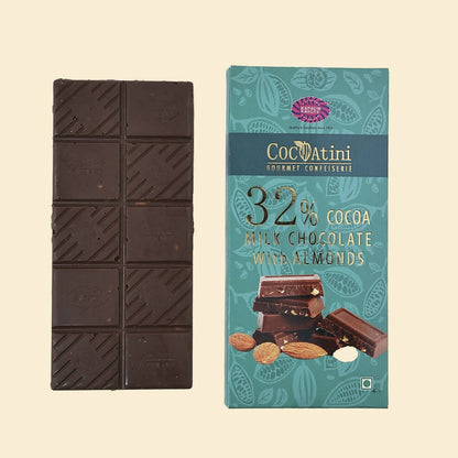 Cocoatini 32% Cocoa Milk Chocolate With Almonds - PUSHMYCART