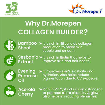 Dr. Morepen Natural Collagen Builder | Orange Berry Flavour - PUSHMYCART