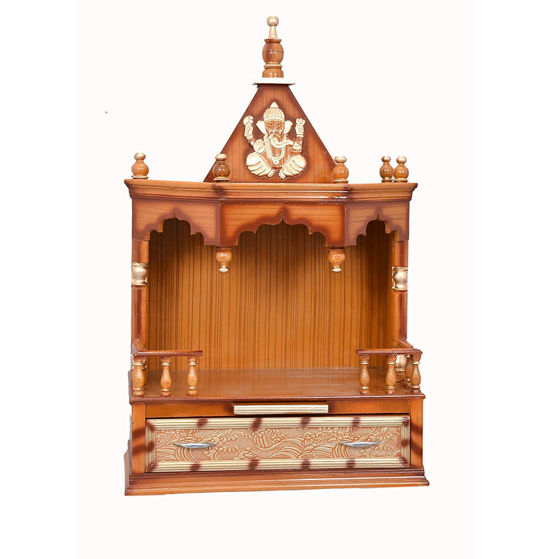 Wooden Wall Hanging Pooja Temple - PUSHMYCART