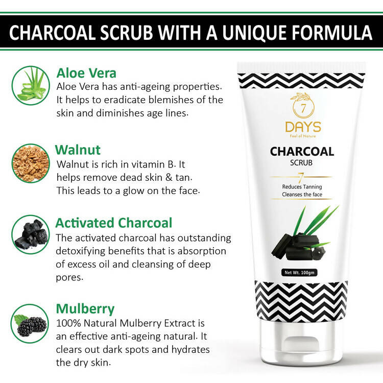 7 Days Activated Charcoal Face Scrub 