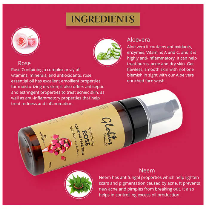 Globus Naturals Rose Foaming Face Wash
