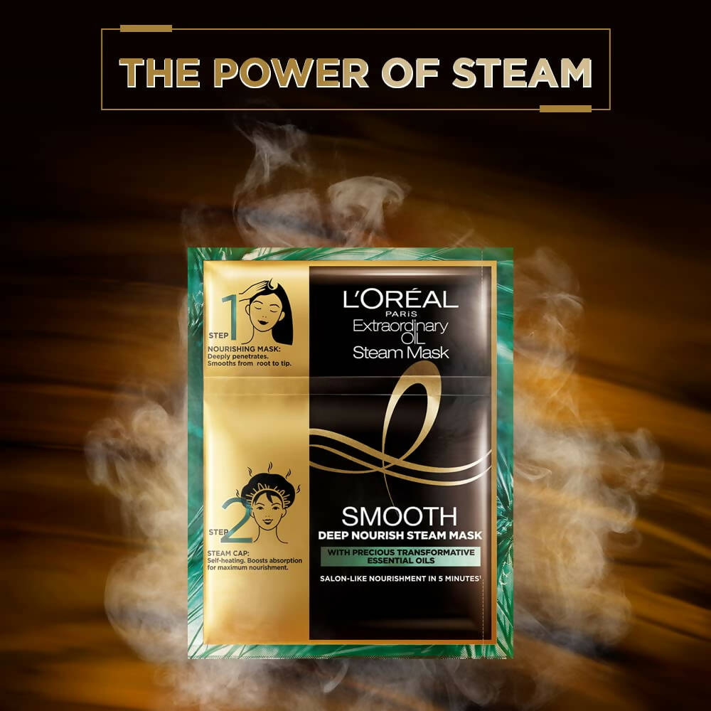 L'Oreal Paris Extraordinary Oil Smooth And Deep Nourishing Steam Mask - PUSHMYCART