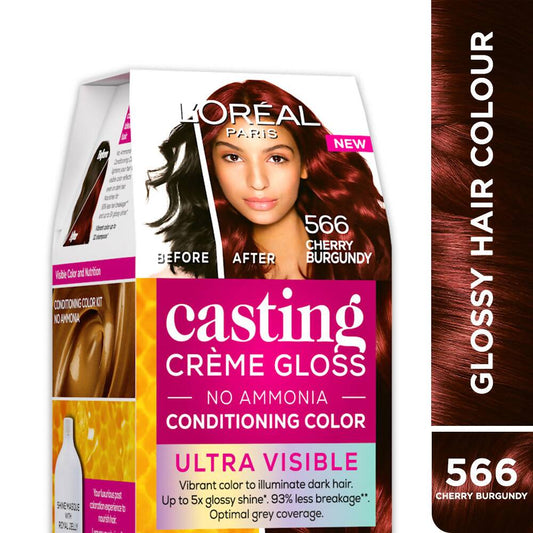 L'Oreal Paris Casting Creme Gloss Ultra Visible Conditioning Hair Color | 566 Cherry Burgundy - PUSHMYCART