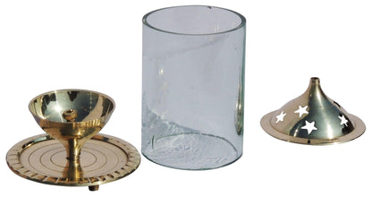 Brass Oil Lamp Deepak With Chimney 0.13kg