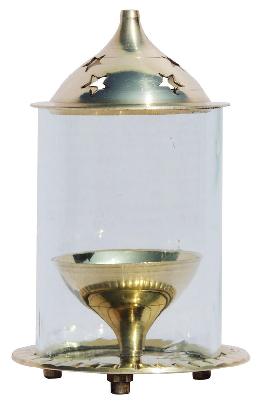 Brass Oil Lamp Deepak With Chimney 0.13kg
