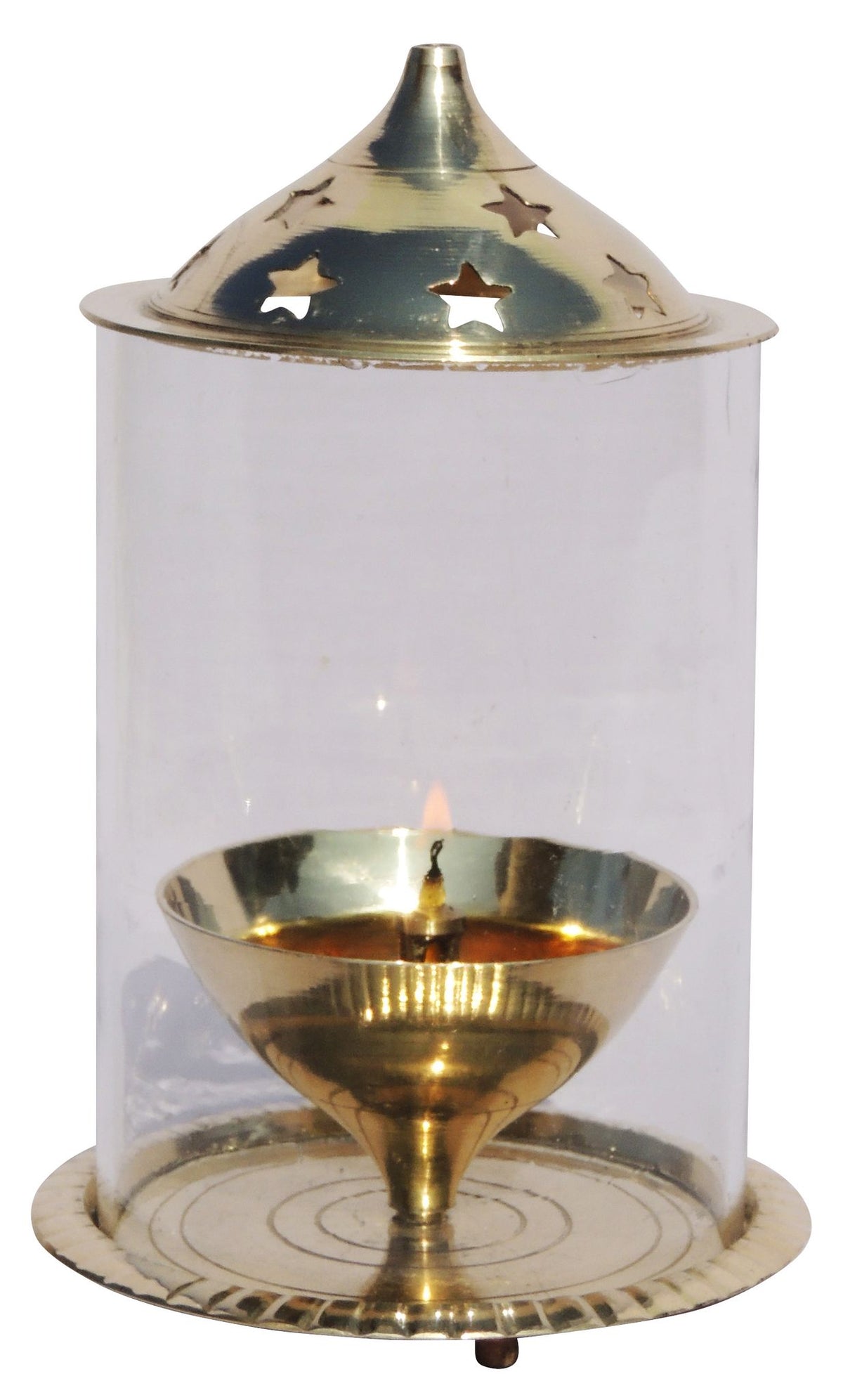 Brass Oil Lamp Deepak With Chimney 0.26kg
