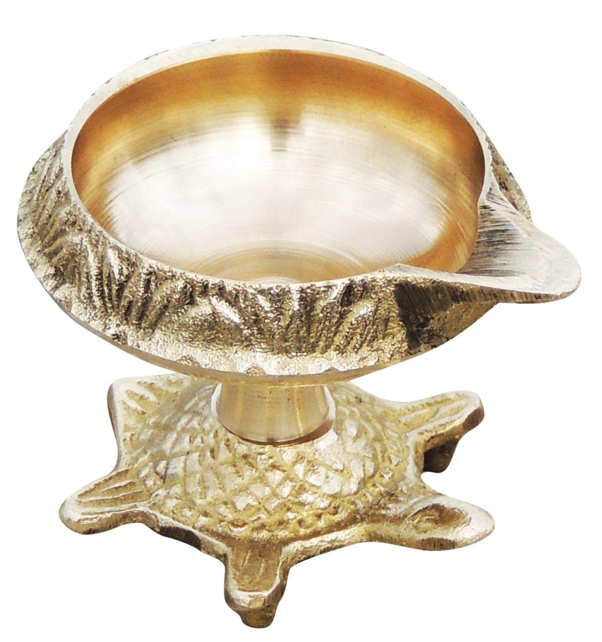 Brass Oil Lamp Deepak On Tortoise 0.05kg