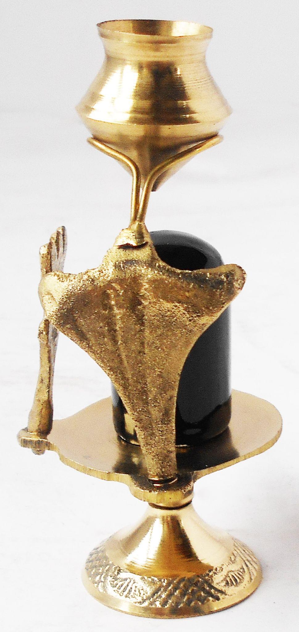 Brass Shiv Ling Black Stone 0.08Kg
