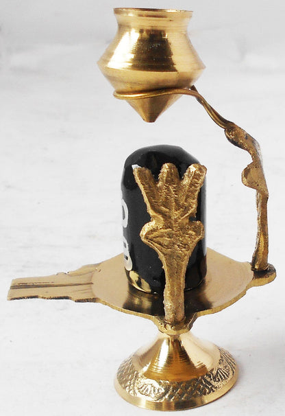 Brass Shiv Ling Black Stone 0.1Kg