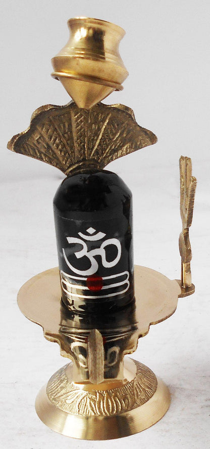 Brass Shiv Ling Black Stone 0.2Kg
