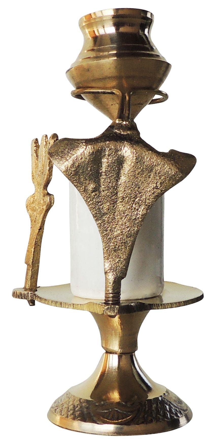Brass Shiv Ling White Stone 0.08Kg