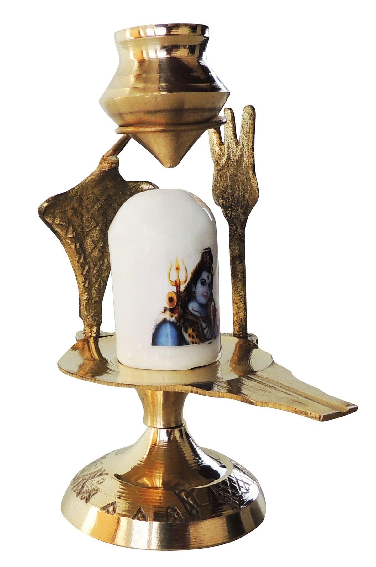 Brass Shiv Ling White Stone 0.09Kg