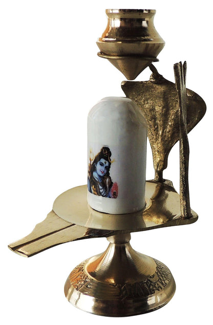 Brass Shiv Ling White Stone 0.11Kg