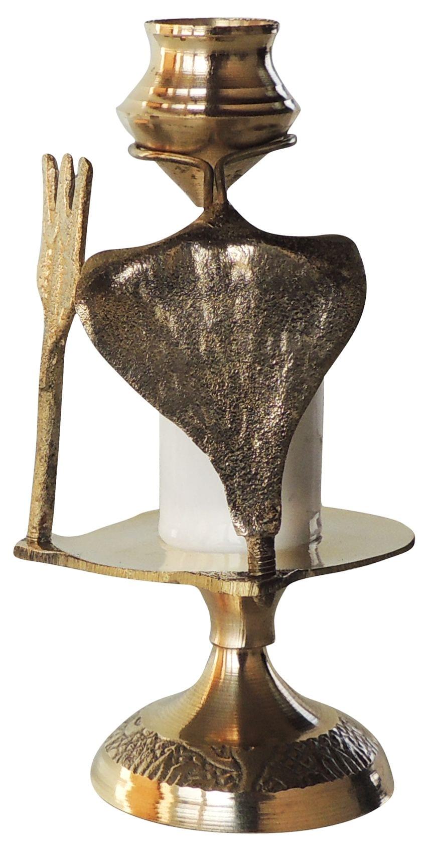 Brass Shiv Ling White Stone 0.11Kg