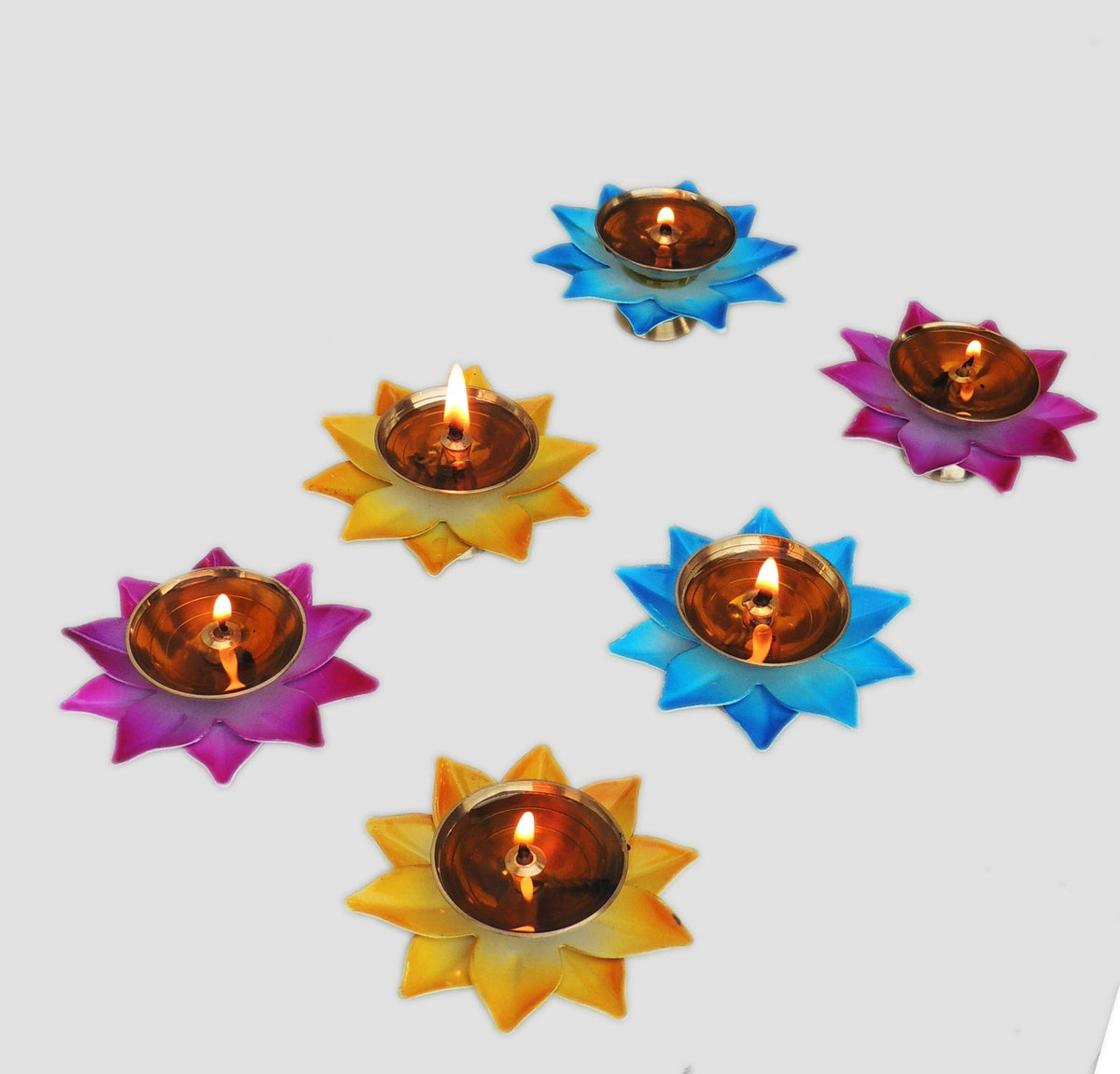 Brass Colourful Deepak 3 Inch 0.02Kg