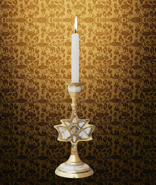 Brass Table Lotus Candle Stand 0.26Kg