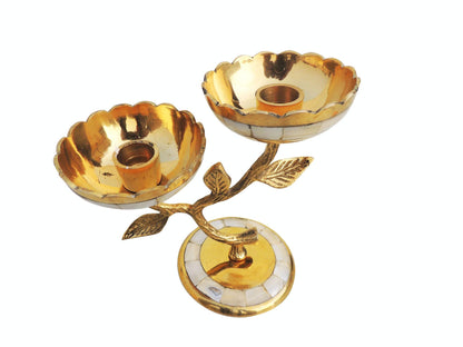 Brass Table Tree Candle Stand 0.56Kg